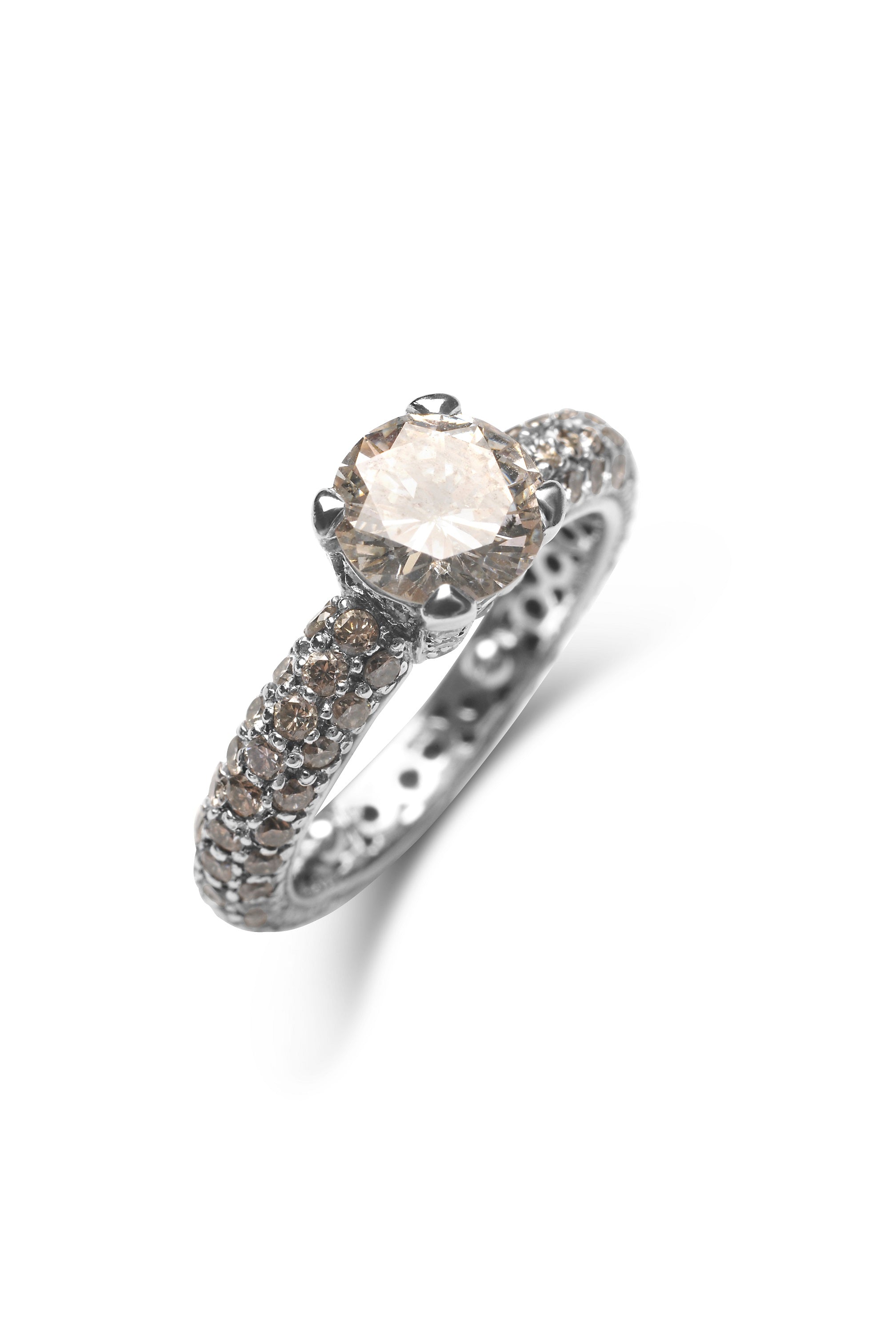 Ring Solitaire Pavé Diamond #46