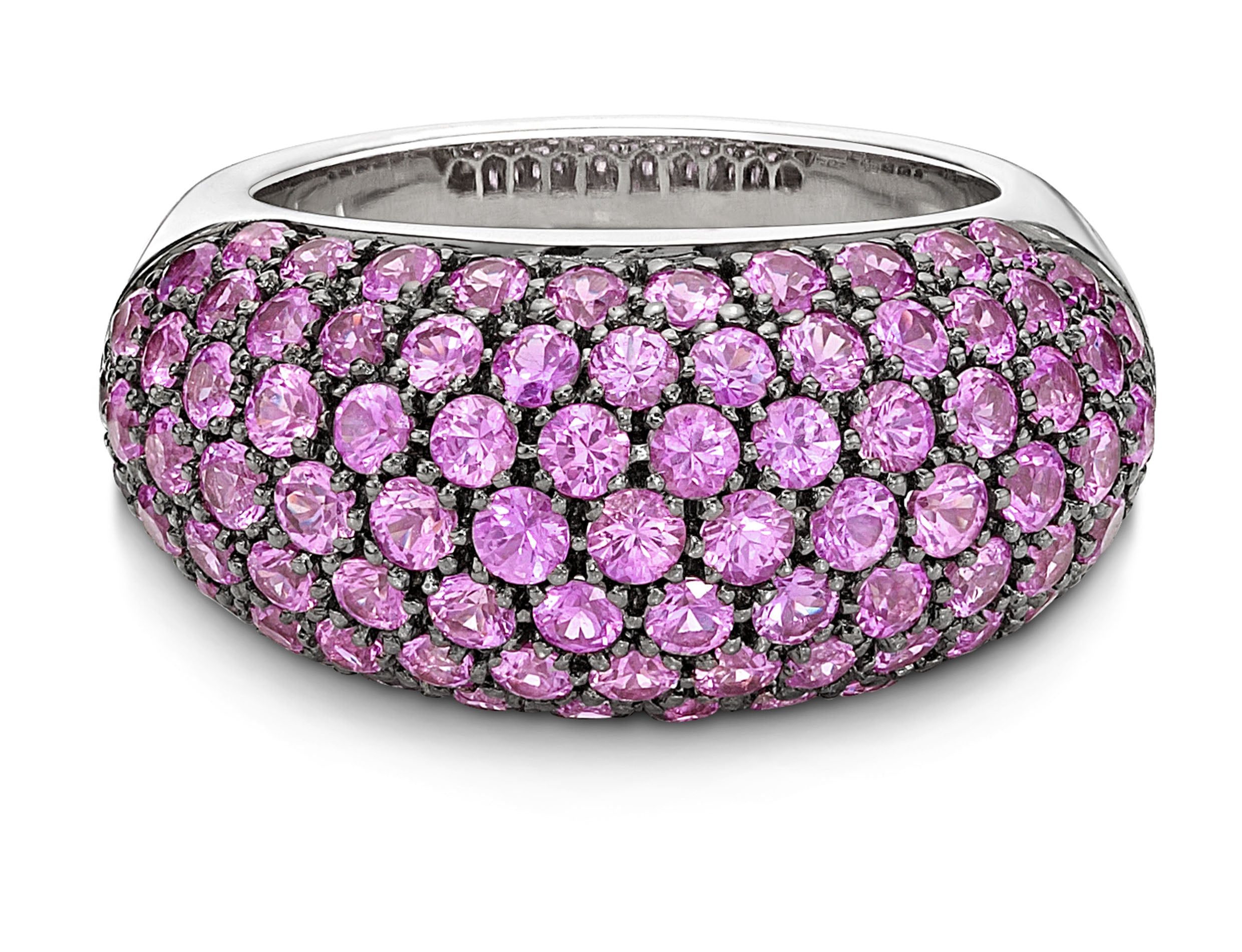 Ring Pavé Wide Pink Sapphire