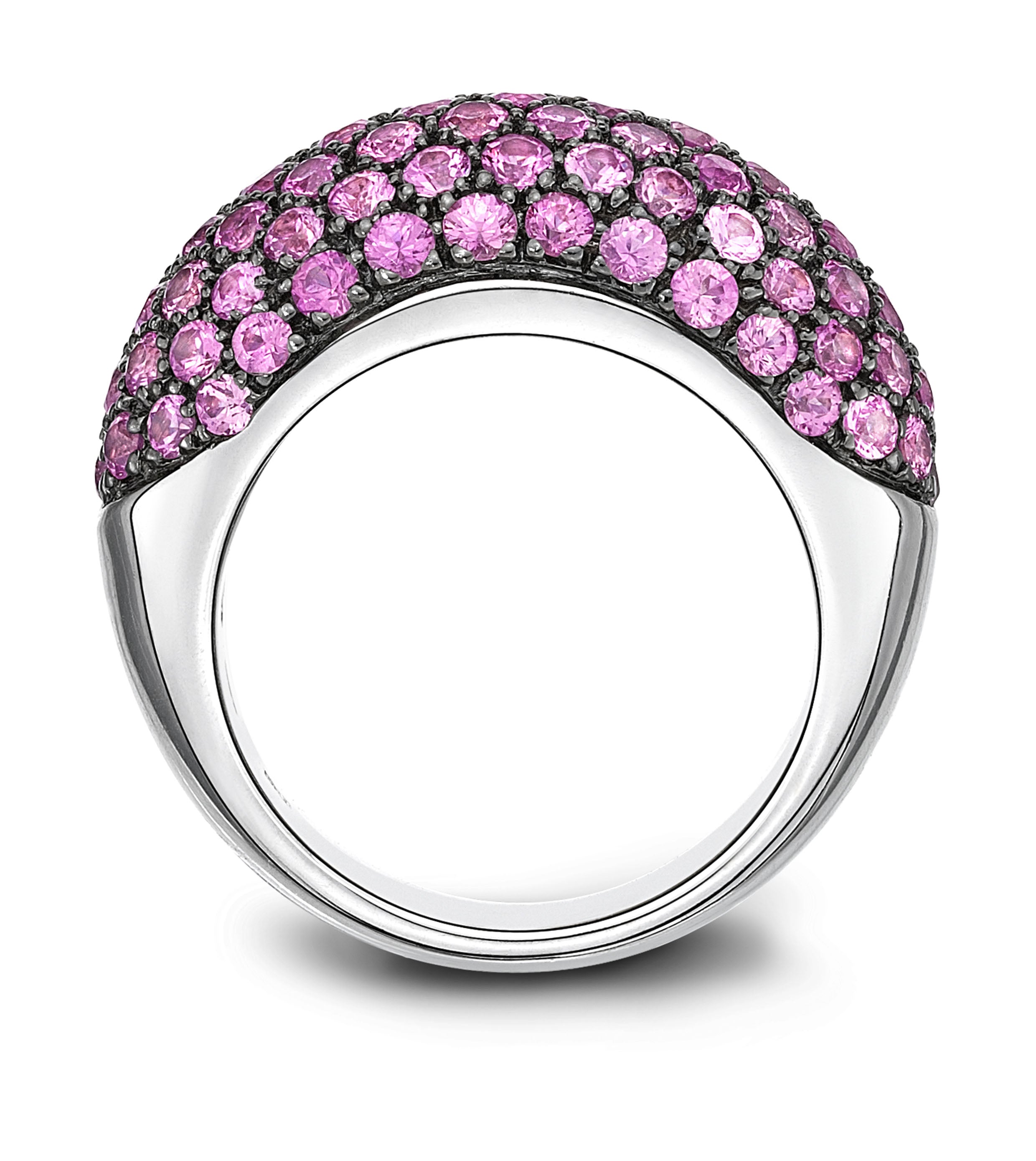 Ring Pavé Wide Pink Sapphire