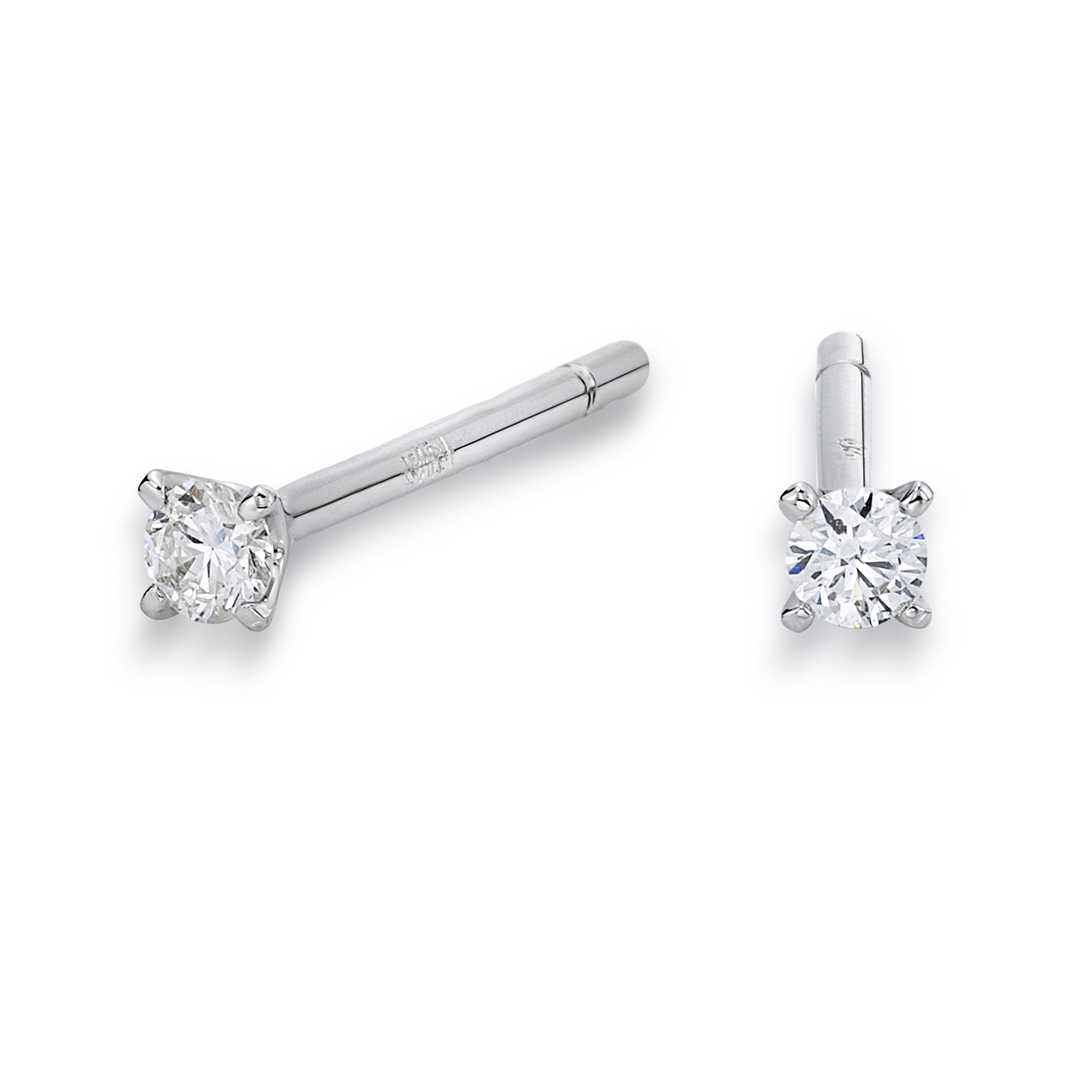 Earrings Solitaire Studs 0,035ct Diamond