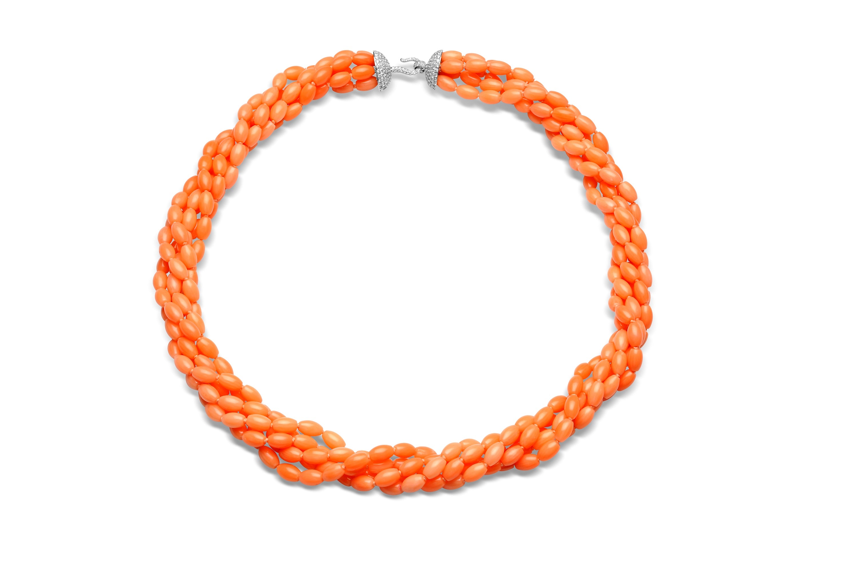 Necklace Coral Rice 5 Rows