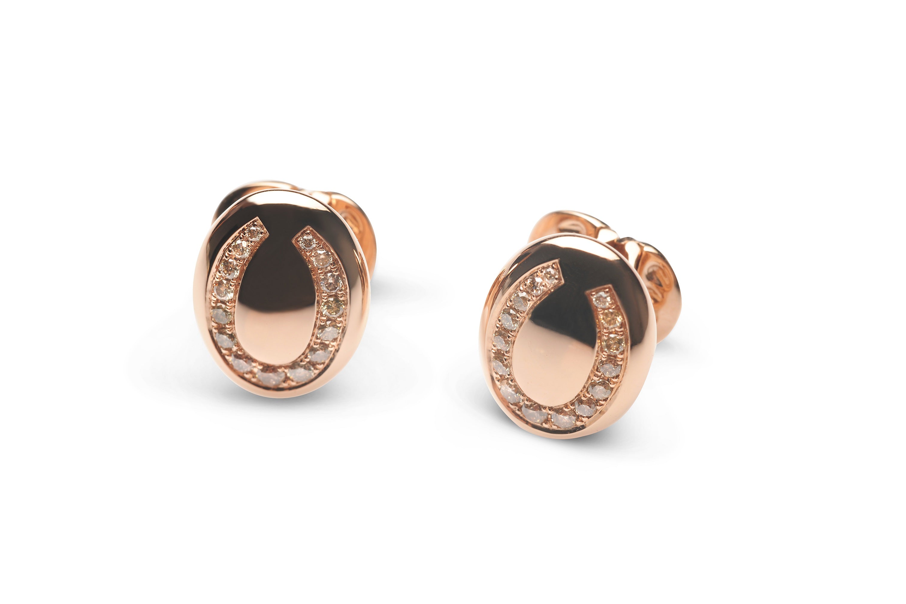 Cufflinks Horseshoe Brown Diamond
