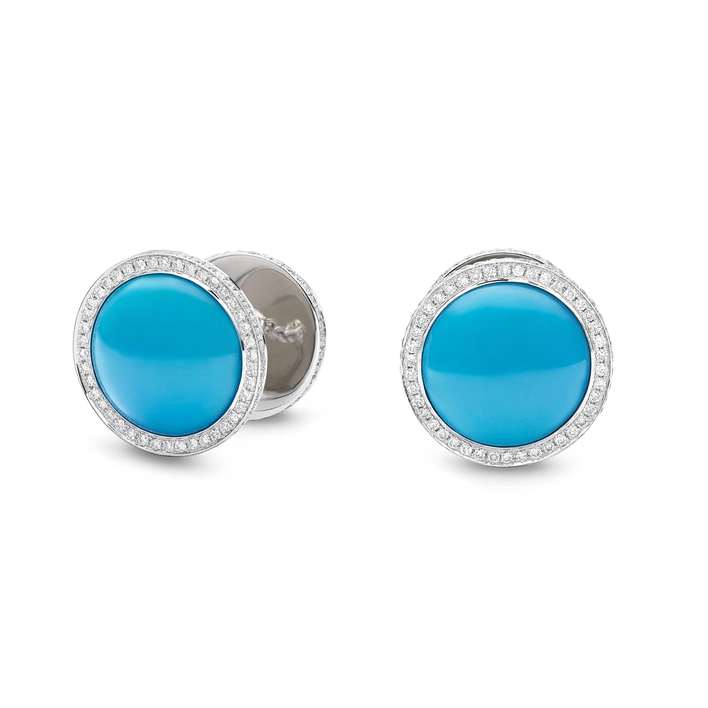 Cufflinks Round Blue Turquoise
