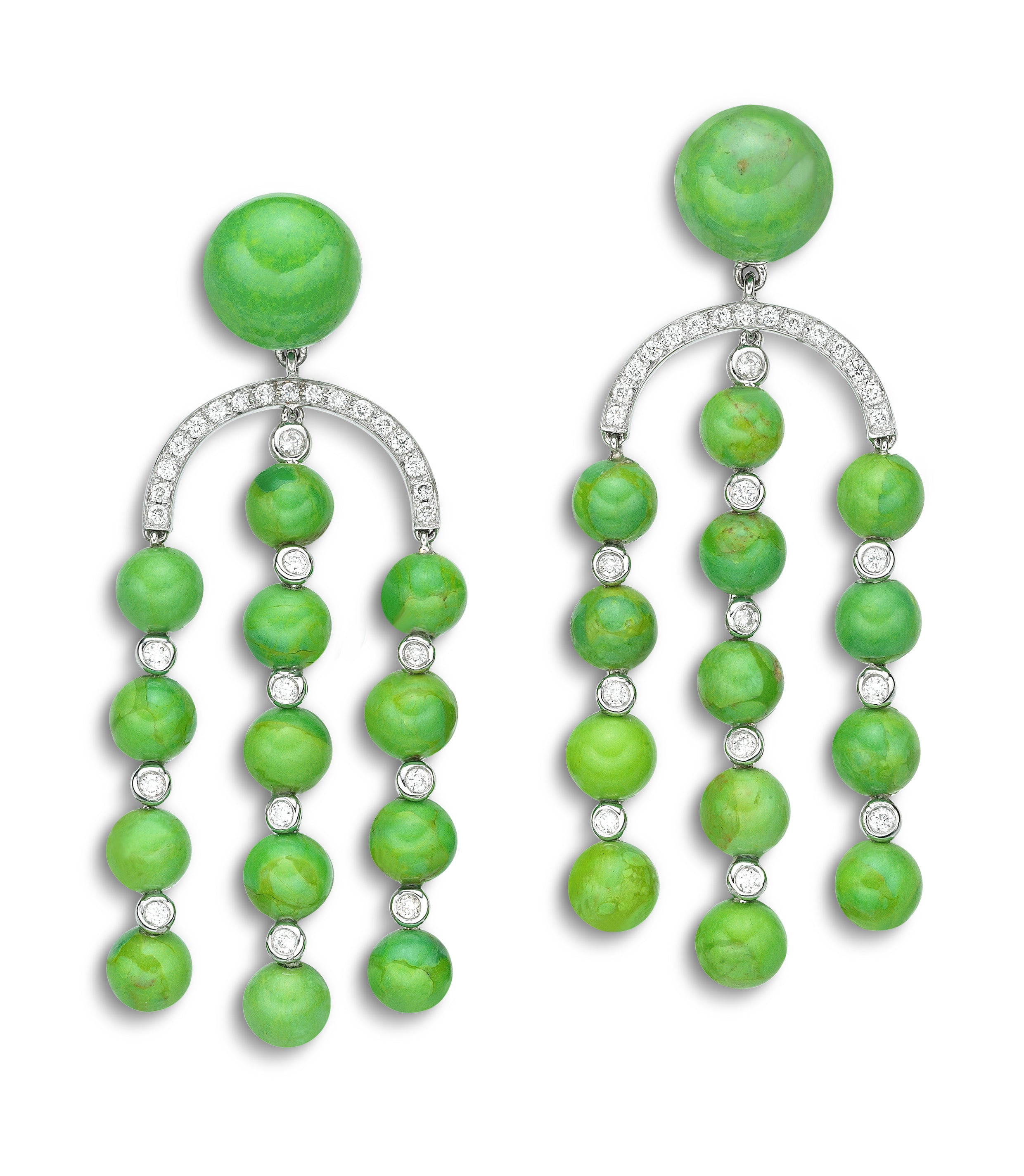 Earrings UandU Chandeliers Medium Green Turquoise