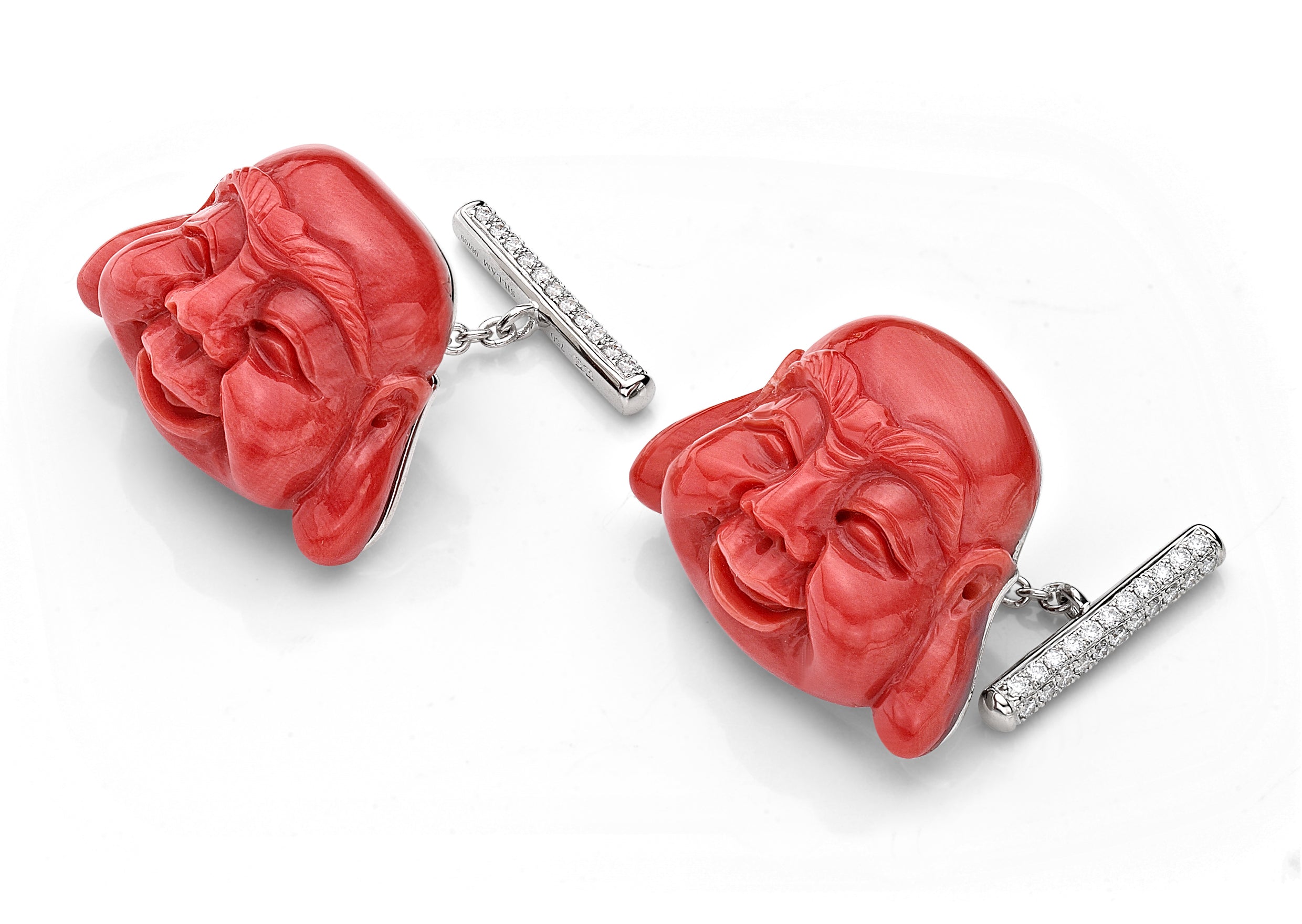 Cufflinks Happy Buddha Coral