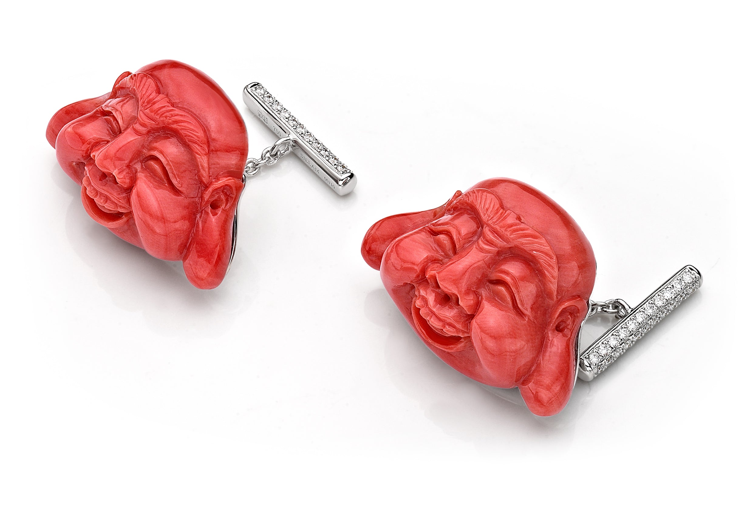 Cufflinks Happy Buddha Coral