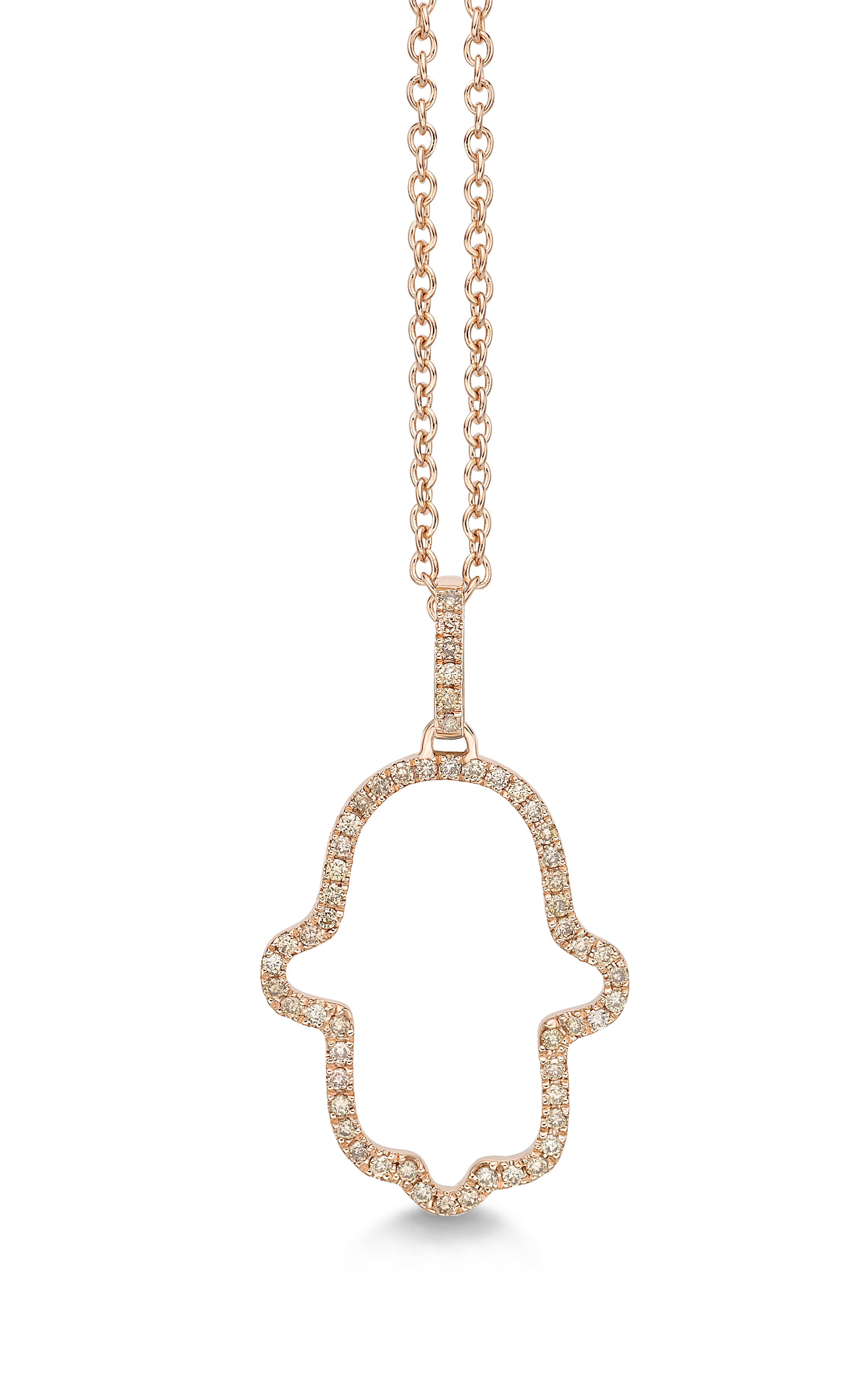 Pendant Fatima Hand Big Brown Diamond
